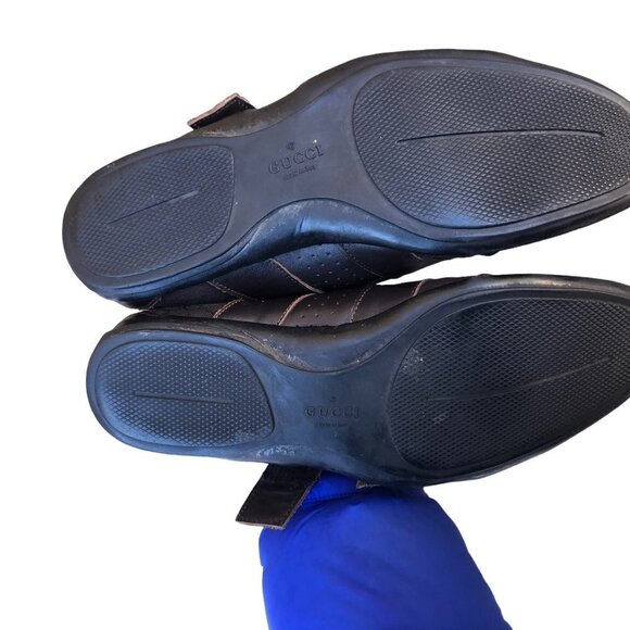 GUCCI Shoes Brown Guccissima Leather Velcro Sneakers Size 44 AUTHENTIC - Picture 11 of 16